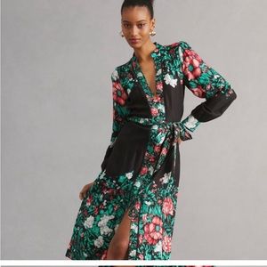 Anthropologie floral shirt dress